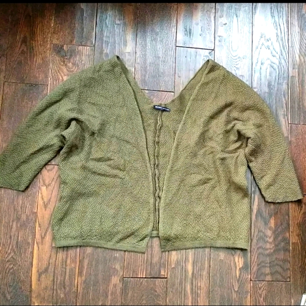 Brandy Melville Italian Textured Knit Green Wrap Sweater